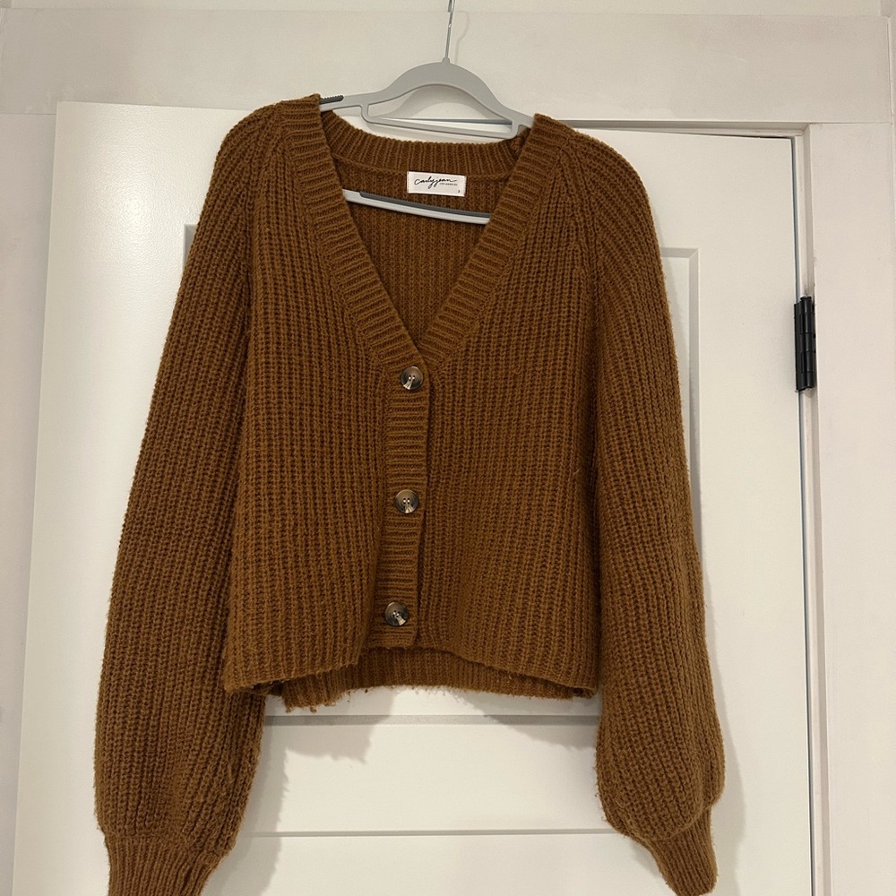 Carly Jean Los Angeles Warm Brown Cardigan